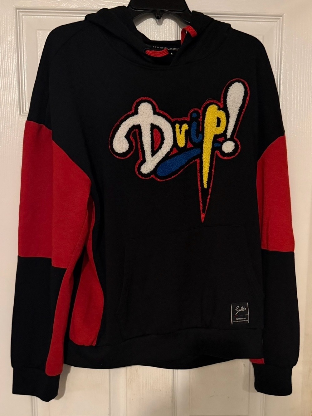 Switch Remarkable "Drip!" Graphic Colorblock Hoodie - Black/Red - Men's Size M